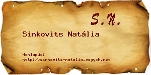 Sinkovits Natália névjegykártya